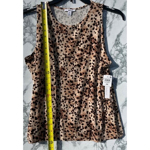 Bar III Cheetah Print Sleeveless Top 0X self lined front body only - Picture 3 of 8